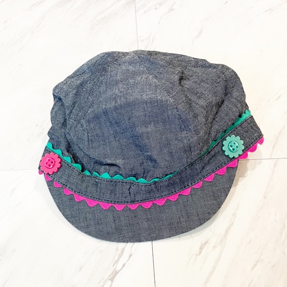 Gymboree Other - Gymboree Denim Newsboy Cap Pink and Teal Details Pull On NWT Size 2T-3T